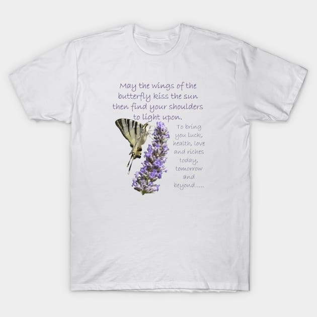 May The Wings Of The Butterfly Kiss The Sun Irish Blessing T-Shirt by taiche